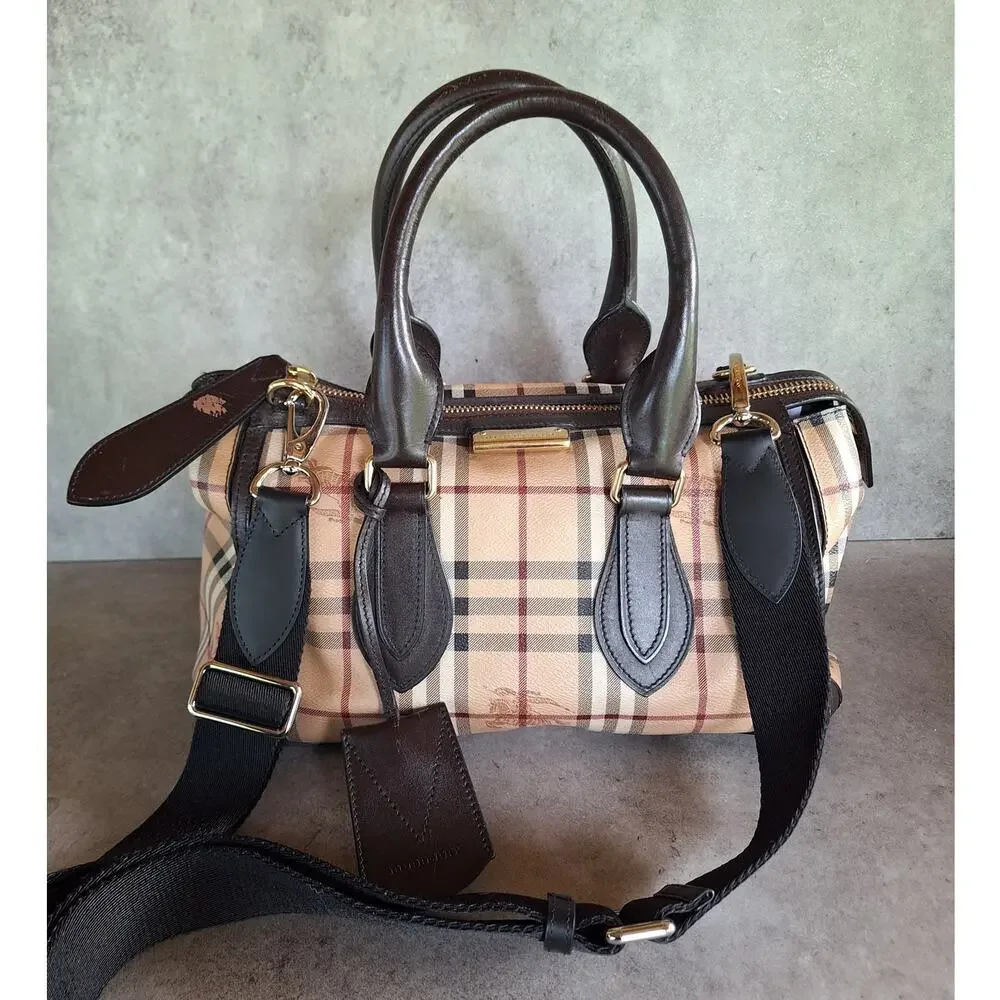 Burberry Haymarket Check Gladstone Bag crossbody satchel novacheck plaid cream